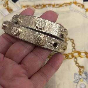 Tory Burch Metallic Leather Wrap Bracelet